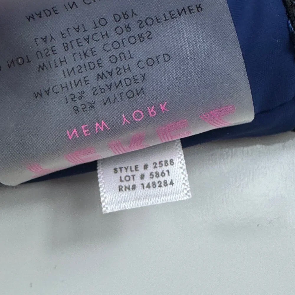 Terez Uplift Sports Bra Navy Star Foil Medium Racerback Unlined Athletic NWOT